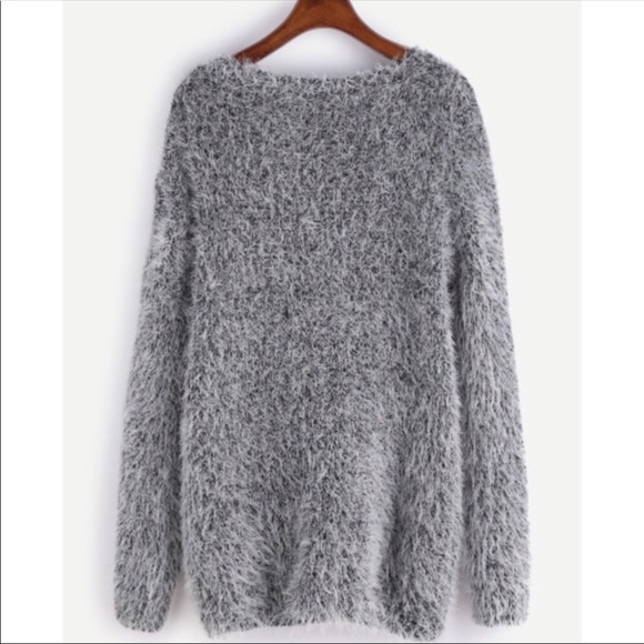 Feather Fury Soft Charcoal Fuzzy Sweater - Picture 2 of 7